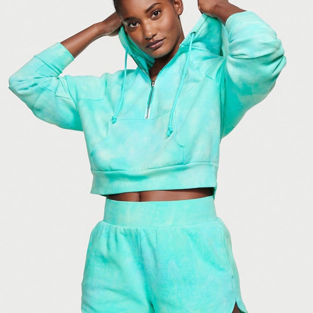 Victoria Secret Cotton Fleece Half-Zip Hoodie